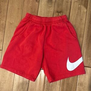Nike Kids Bright Red Shorts with White Logo